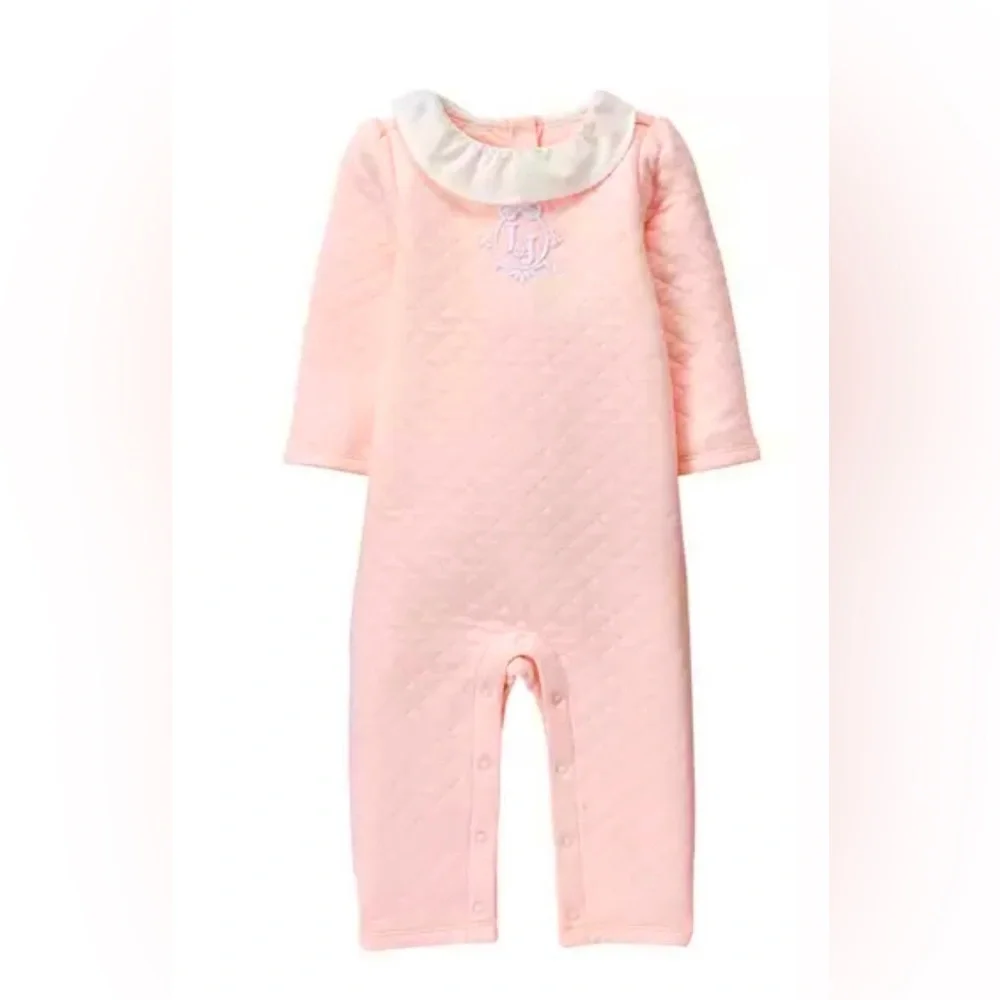 Newborn Petal Pink Quilted 1-Piece-Janie & Jack, 6-13 Mo-Excellent Preowned Cond